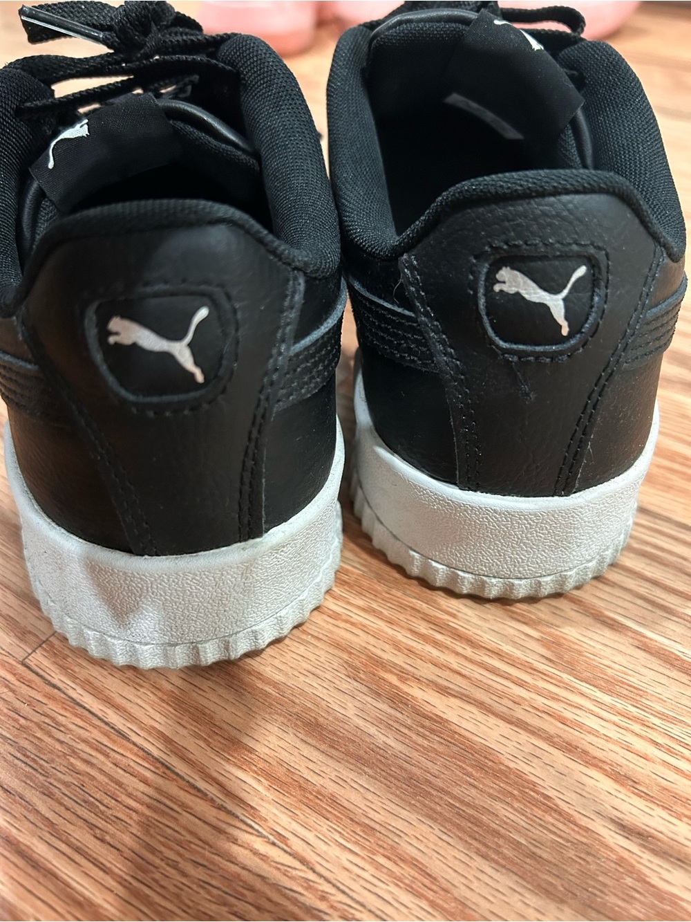 Puma Carina Black & White Platform Sneakers - Picture 4 of 5